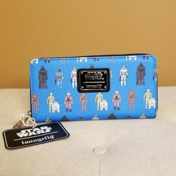 Loungefly Star Wars Scenes Series Phantom Menace Zip Wallet Loungefly Disney Star Wars Action Figure Wallet